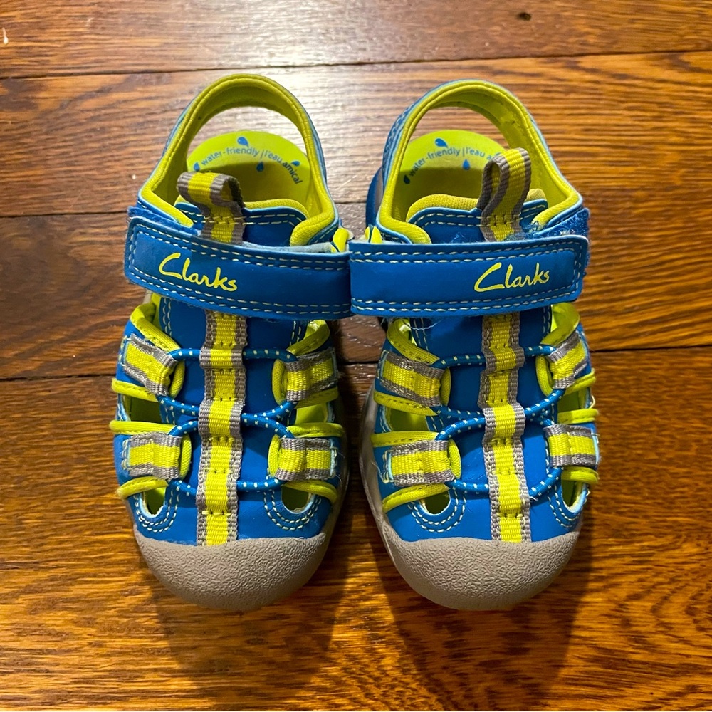Clarks Blue & Yellow Doodles Sandals Size 5